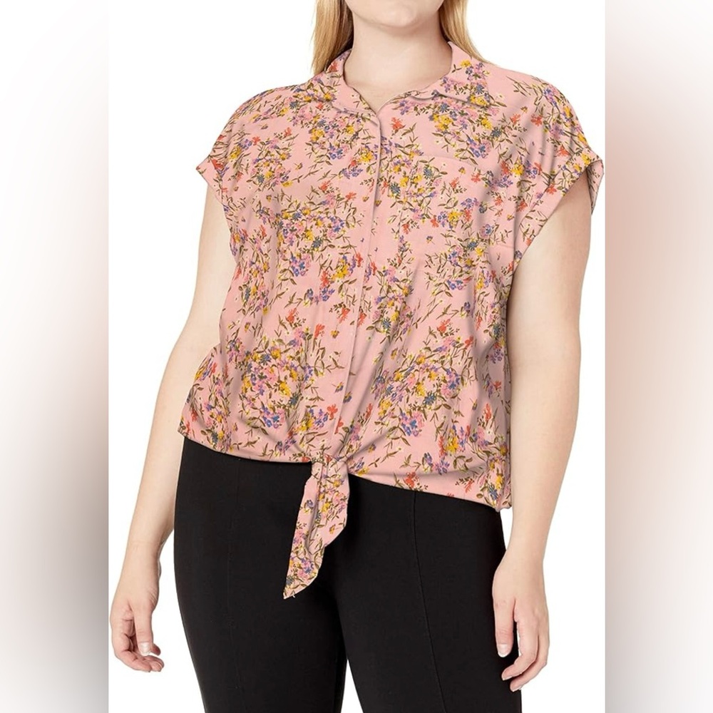 Jessica Simpson Women’s Robyn Tie Front Button Down Shirt